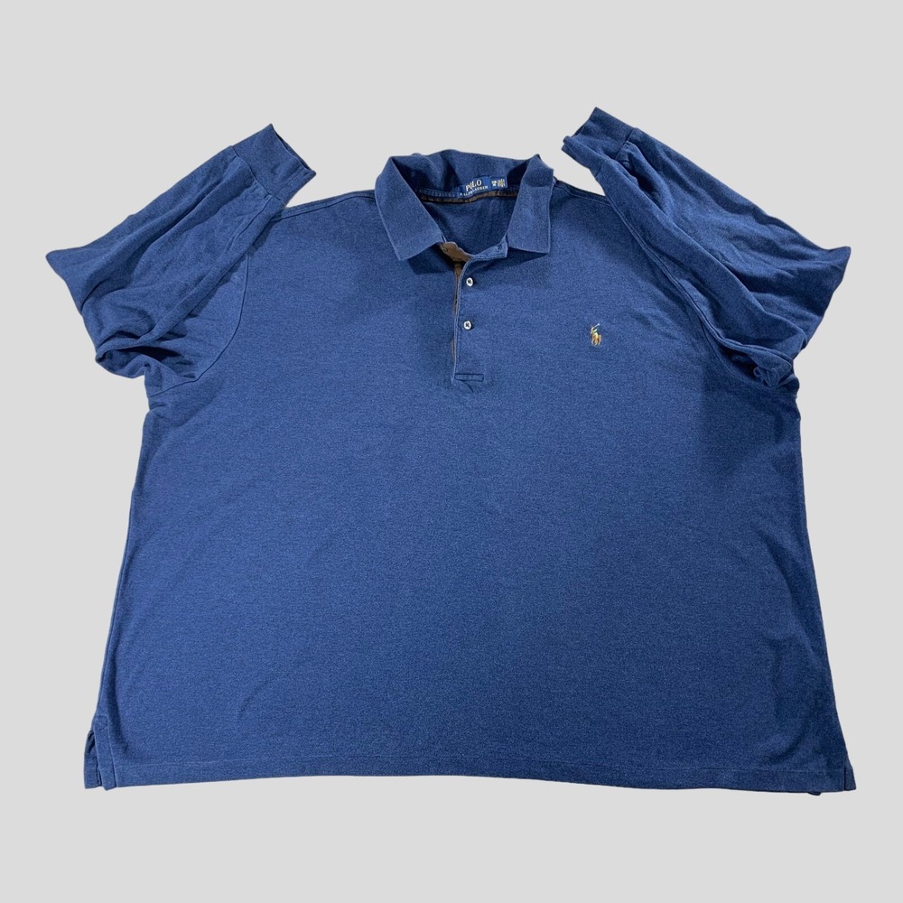 Polo Ralph Lauren Shirt Mens 3XB Polo Flesh Pony Long Sleeve Three Button Blue